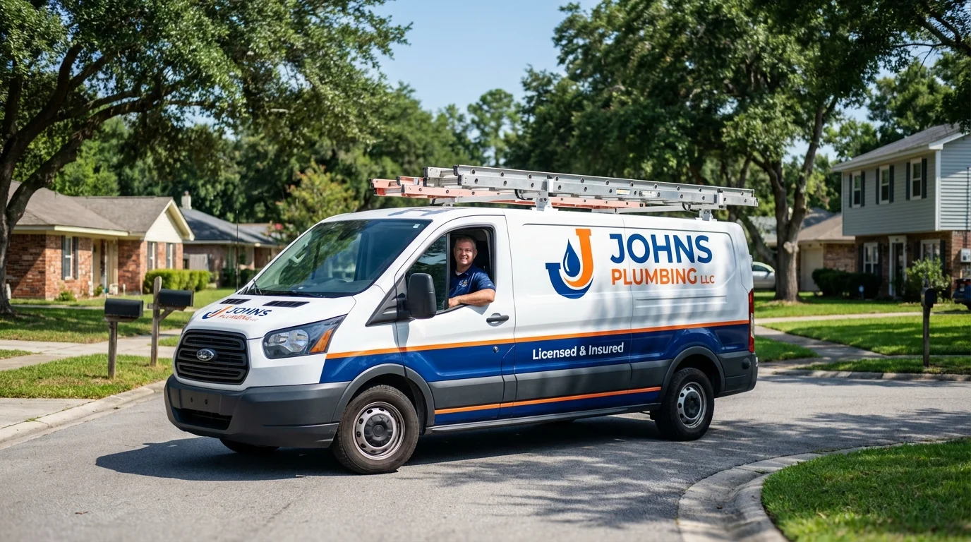 Johns Plumbing LLC service van in Eden Valley, MN