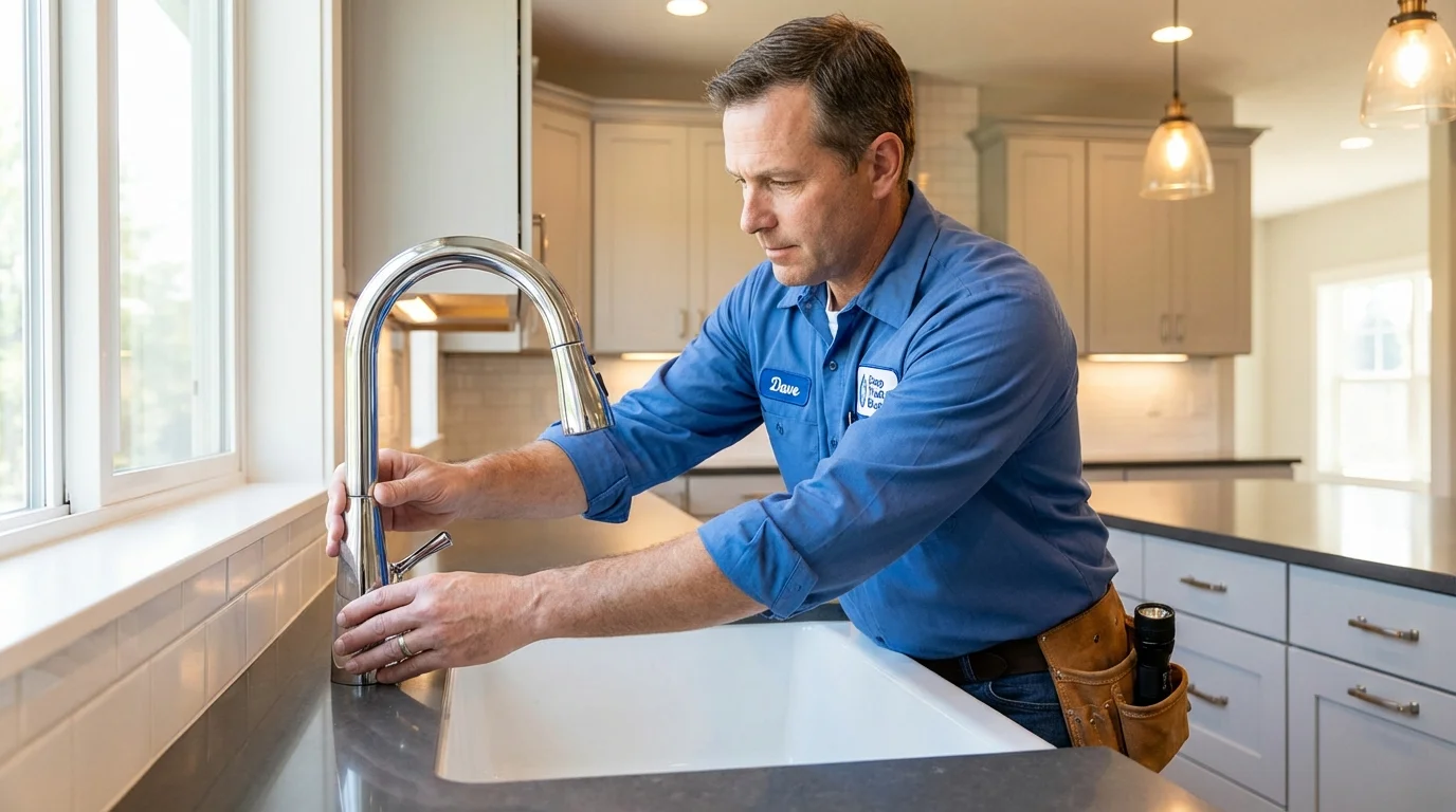 Kitchen faucet installation by Johns Plumbing LLC in Eden Valley